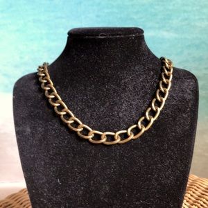 Chunky metal Cuban chain choker bronze color